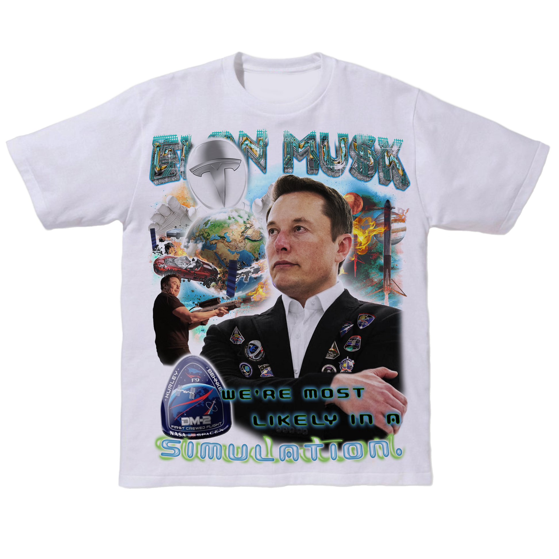 Elon Musk White Tee Dbruze